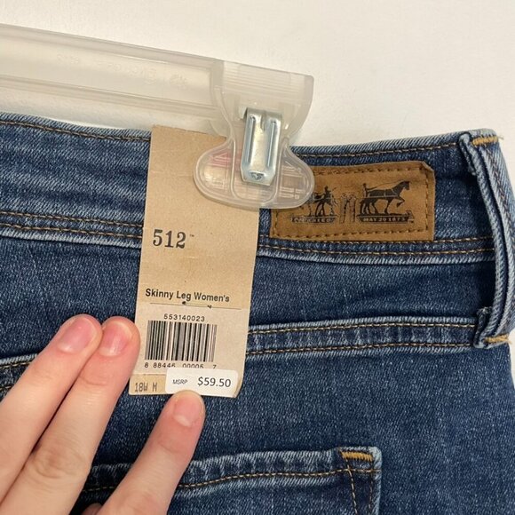 NEW NWT LEVI'S LEVIS Plus Size Perfectly Shaping 512 Skinny Leg Skinny Jeans 18W - Picture 14 of 15